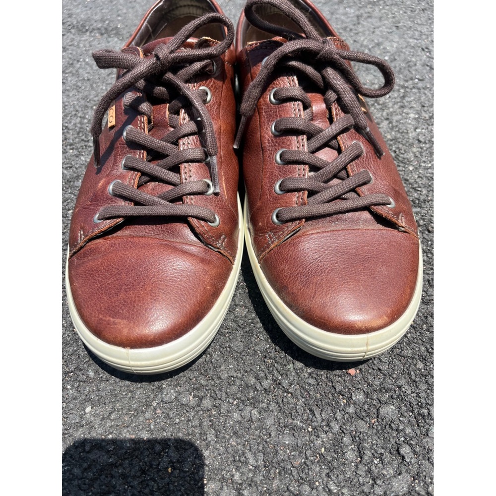 ECCO Soft 7 Mens Brown Leather Low Top Sneakers Size 43 US 9-9.5 - Picture 3 of 7